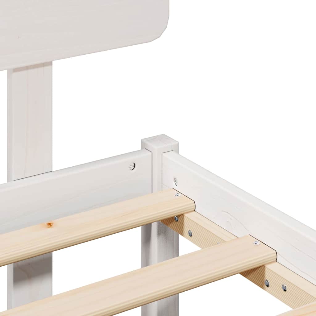 vidaXL Σκελετός Κρεβατιού με κεφαλάρι Λευκό 180 x 200 cm