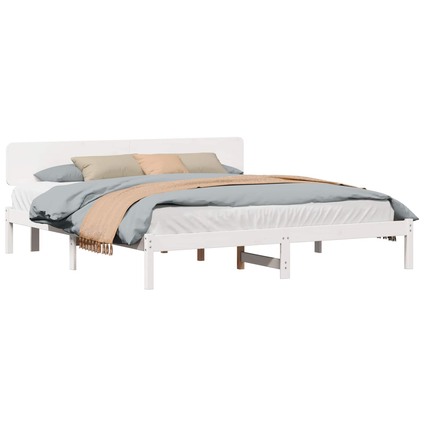 vidaXL Σκελετός Κρεβατιού Λευκό 180 x 200 cm Στερεά ξυλεία πεύκου