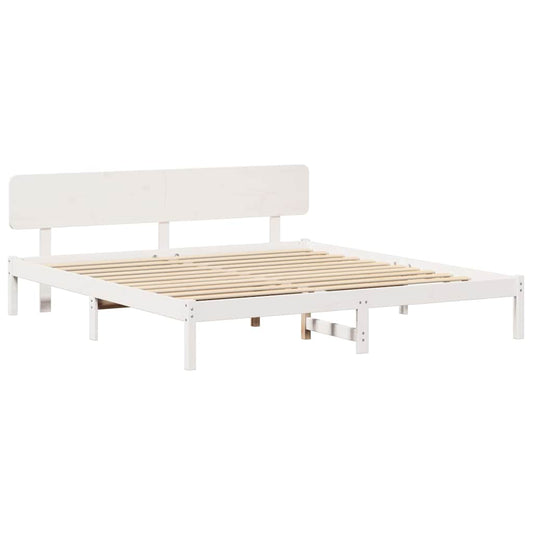 vidaXL Σκελετός Κρεβατιού με κεφαλάρι Λευκό 180 x 200 cm