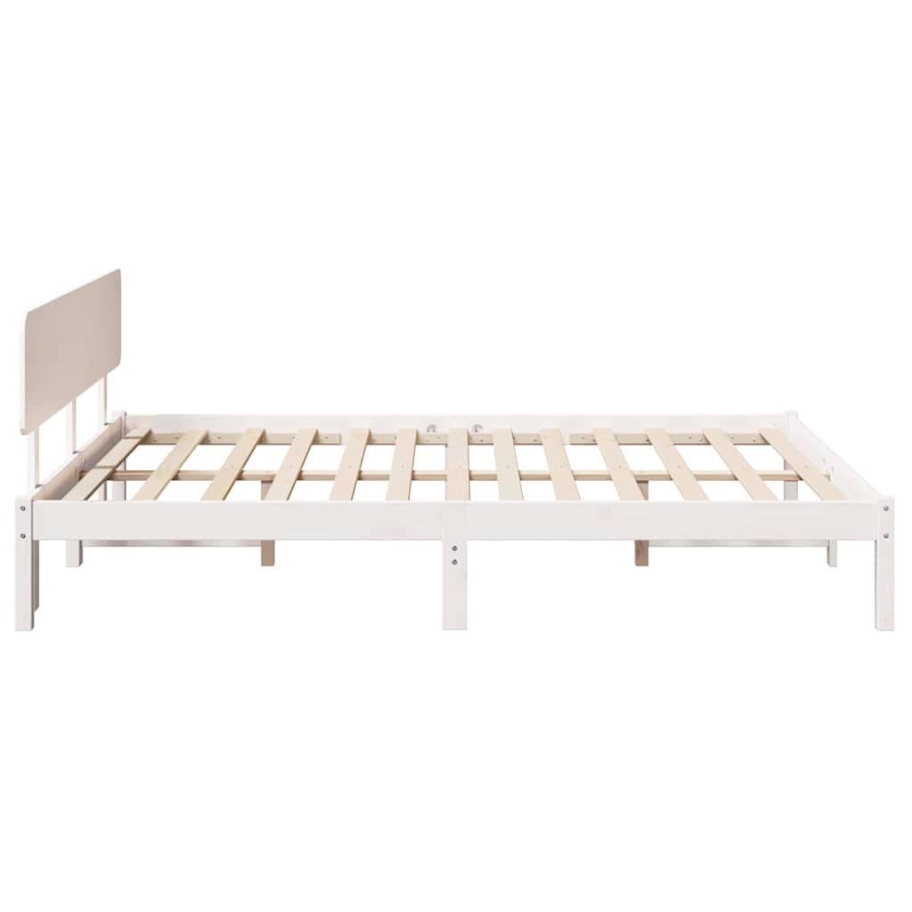 vidaXL Σκελετός Κρεβατιού με κεφαλάρι Λευκό 160 x 200 cm