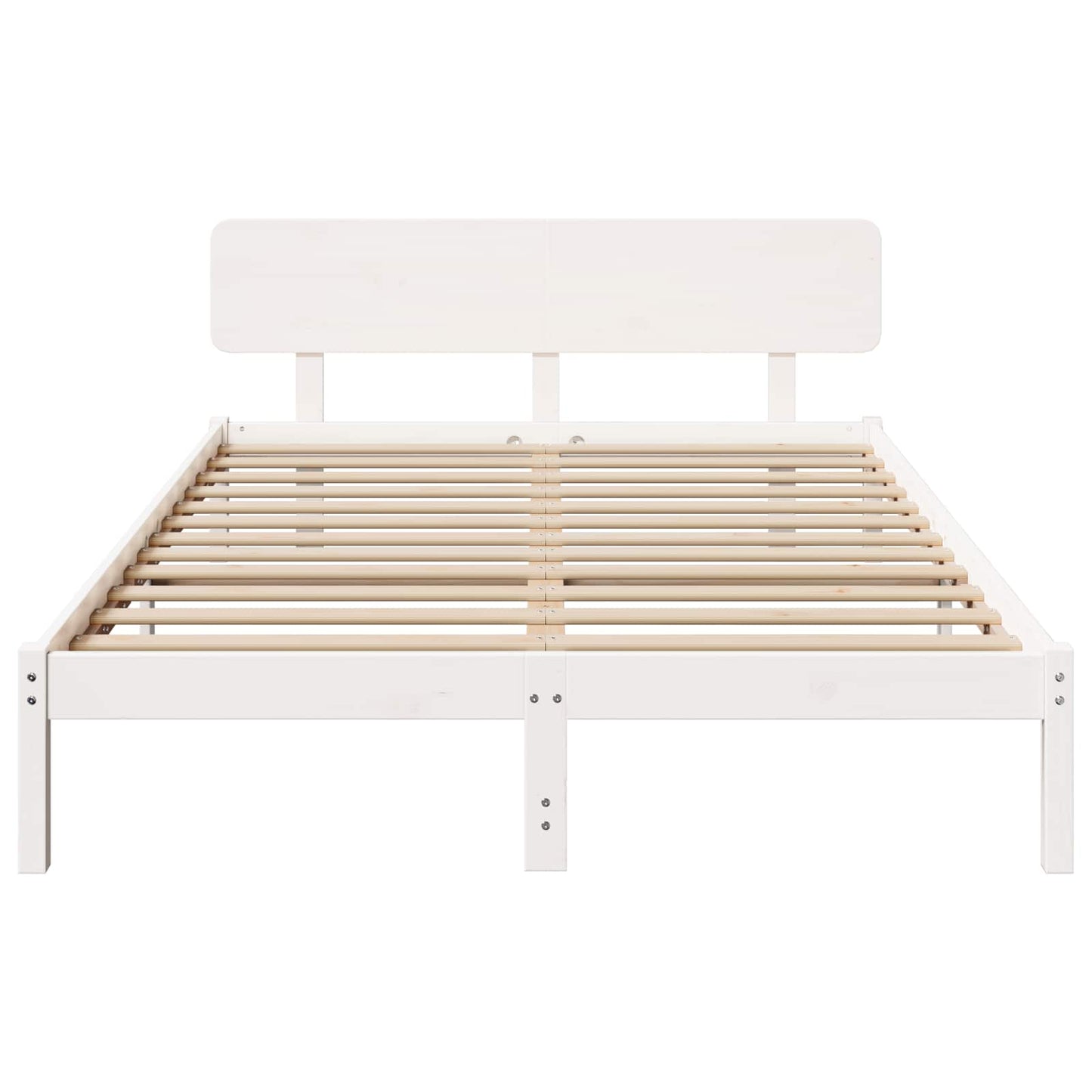 vidaXL Σκελετός Κρεβατιού με κεφαλάρι Λευκό 150 x 200 cm