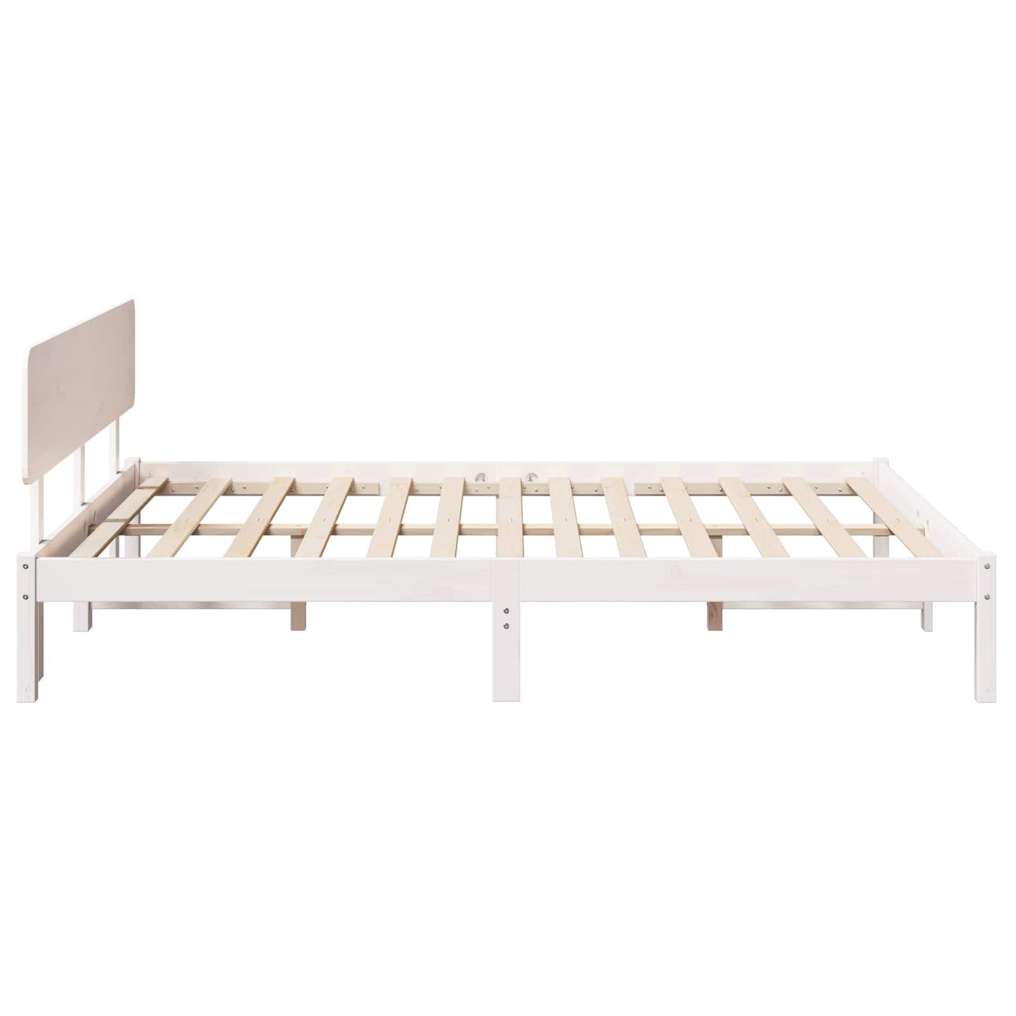 vidaXL Σκελετός Κρεβατιού με κεφαλάρι Λευκό 150 x 200 cm