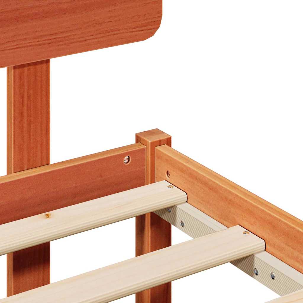 vidaXL Σκελετός Κρεβατιού με κεφαλάρι Κερωτό καφέ 140 x 200 cm