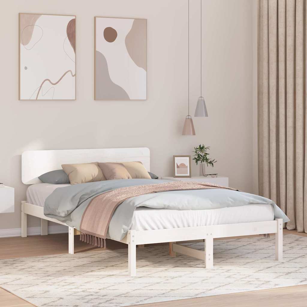 vidaXL Σκελετός Κρεβατιού Λευκό 120 x 200 cm Στερεά ξυλεία πεύκου
