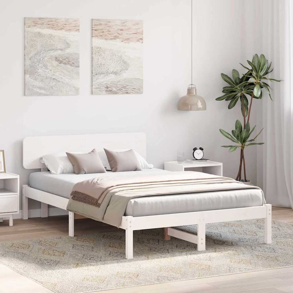 vidaXL Σκελετός Κρεβατιού Λευκό 120 x 200 cm Στερεά ξυλεία πεύκου