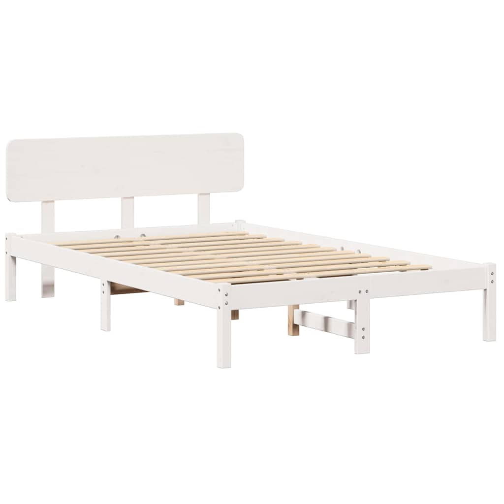 vidaXL Σκελετός Κρεβατιού Λευκό 120 x 200 cm Στερεά ξυλεία πεύκου