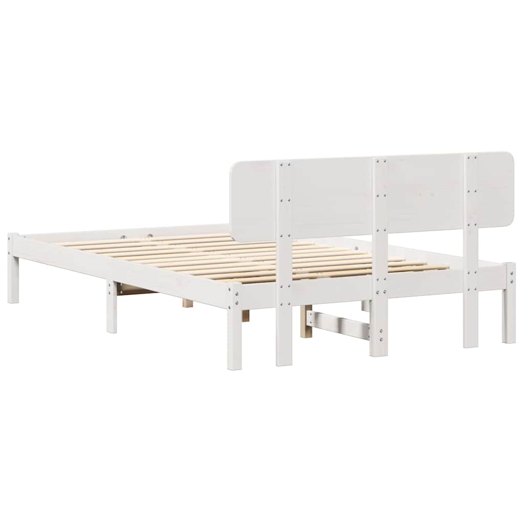 vidaXL Σκελετός Κρεβατιού Λευκό 120 x 200 cm Στερεά ξυλεία πεύκου