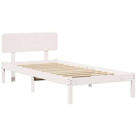 vidaXL Σκελετός Κρεβατιού με κεφαλάρι Λευκό 100 x 200 cm