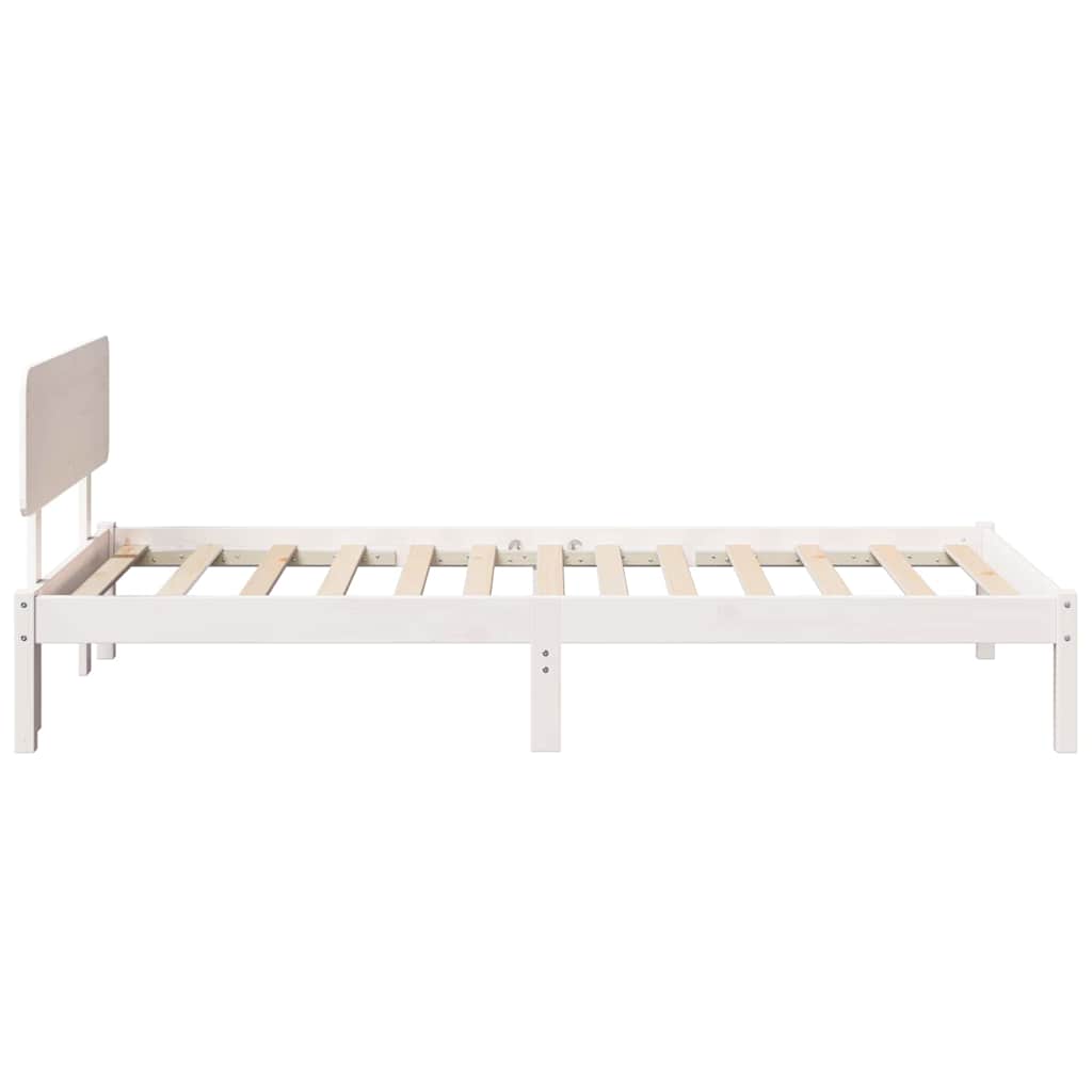 vidaXL Σκελετός Κρεβατιού με κεφαλάρι Λευκό 90 x 200 cm
