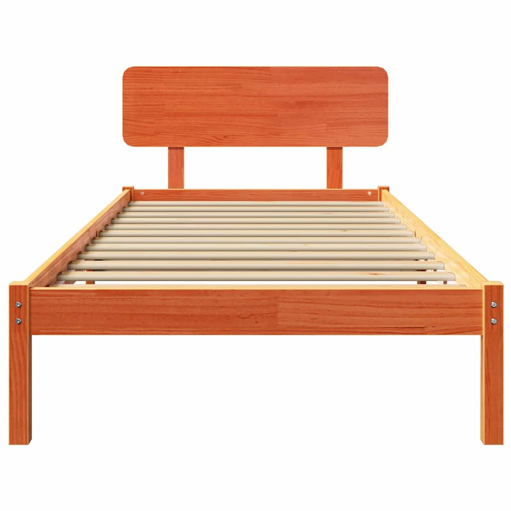 vidaXL Σκελετός Κρεβατιού Κερωτό καφέ 80 x 200 cm Στερεά ξυλεία πεύκου