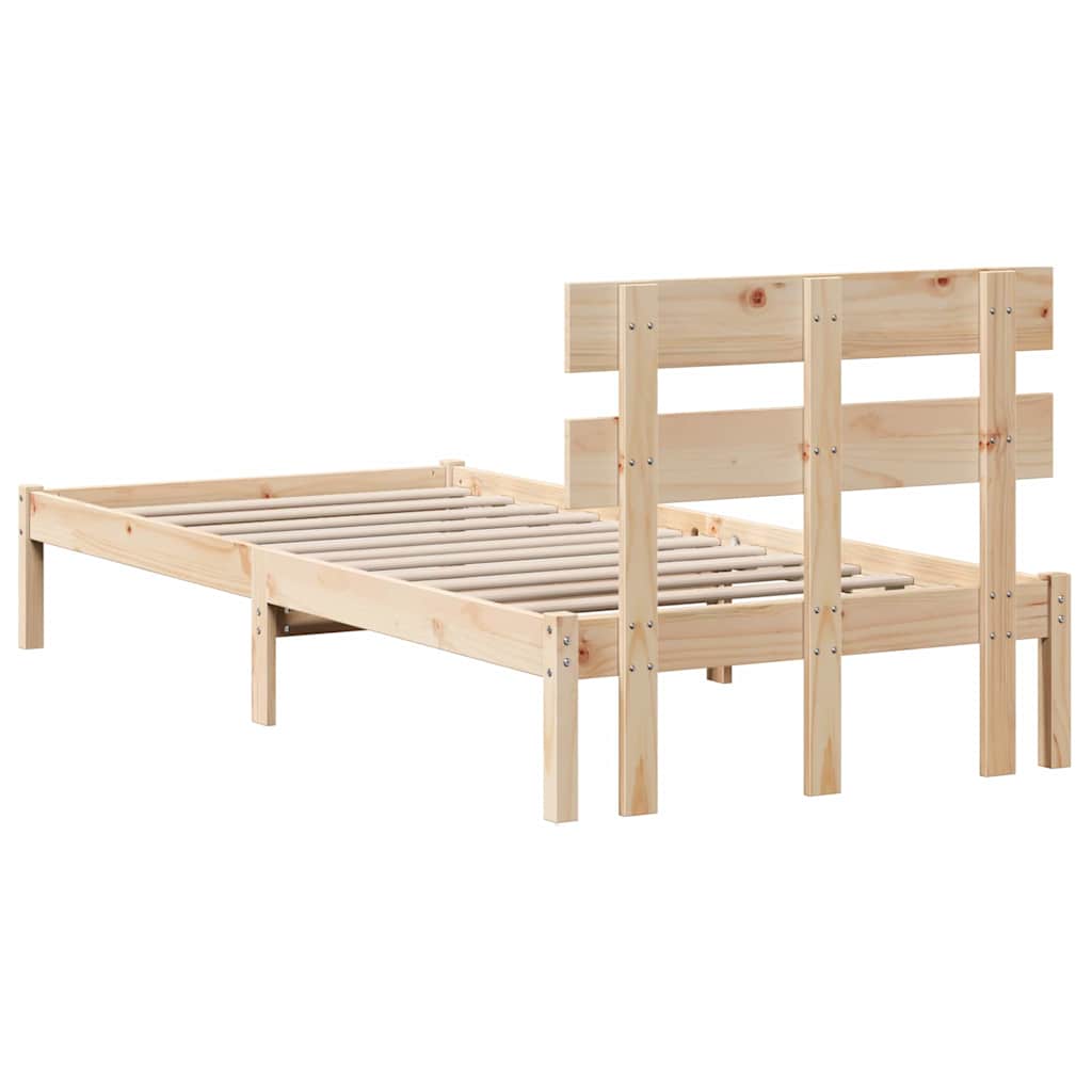 vidaXL Σκελετός Κρεβατιού Καφέ 80 x 200 cm Μασίφ ξύλο πεύκου