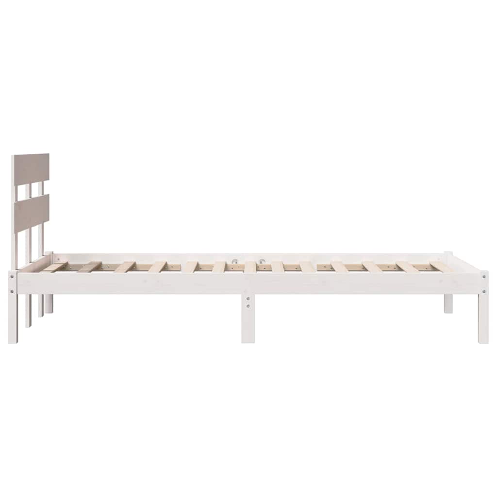 vidaXL Σκελετός Κρεβατιού Λευκό 80 x 200 cm Μασίφ ξύλο πεύκου