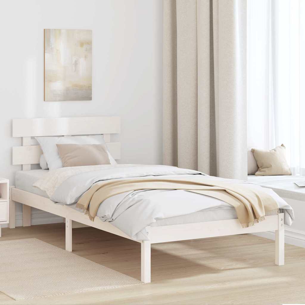 vidaXL Σκελετός Κρεβατιού Λευκό 100 x 200 cm Μασίφ ξύλο πεύκου