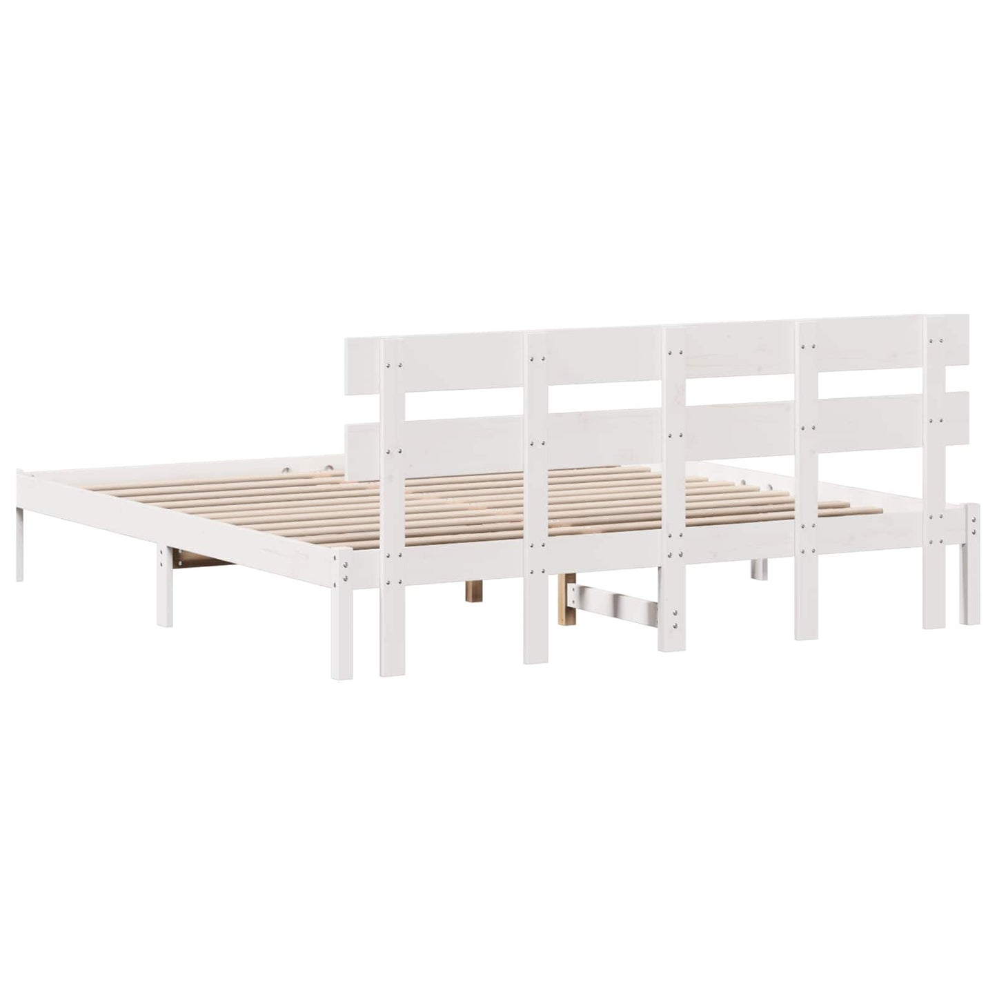 vidaXL Σκελετός Κρεβατιού Λευκό 200 x 200 cm Μασίφ ξύλο πεύκου