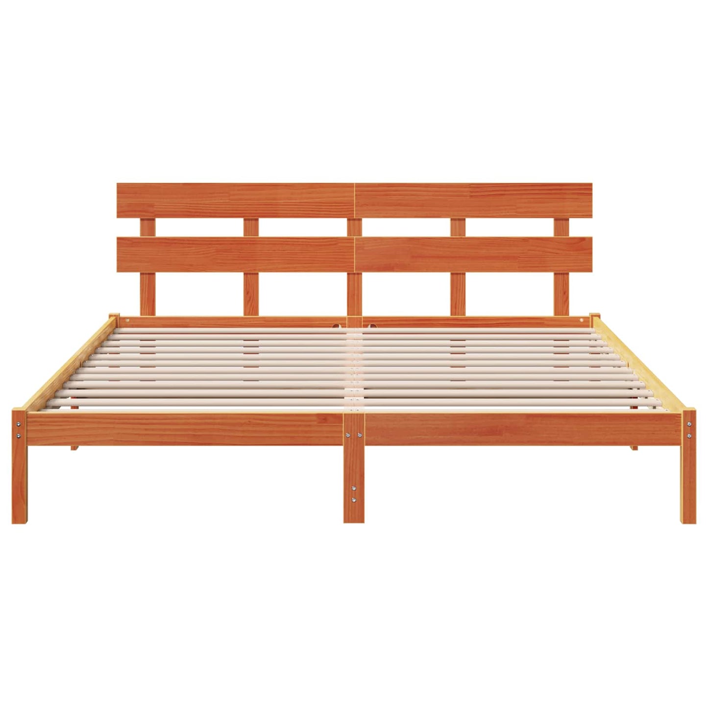 vidaXL Σκελετός Κρεβατιού Καφέ 200 x 200 cm Μασίφ ξύλο πεύκου