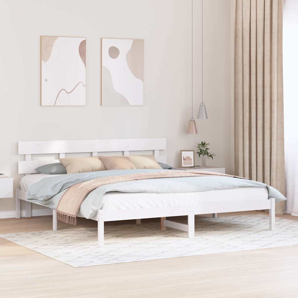 vidaXL Σκελετός Κρεβατιού Λευκό 180 x 200 cm Μασίφ ξύλο πεύκου