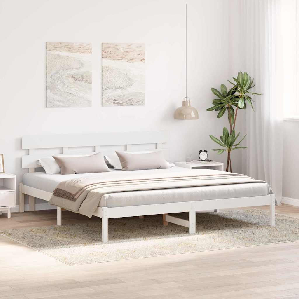 vidaXL Σκελετός Κρεβατιού Λευκό 180 x 200 cm Μασίφ ξύλο πεύκου