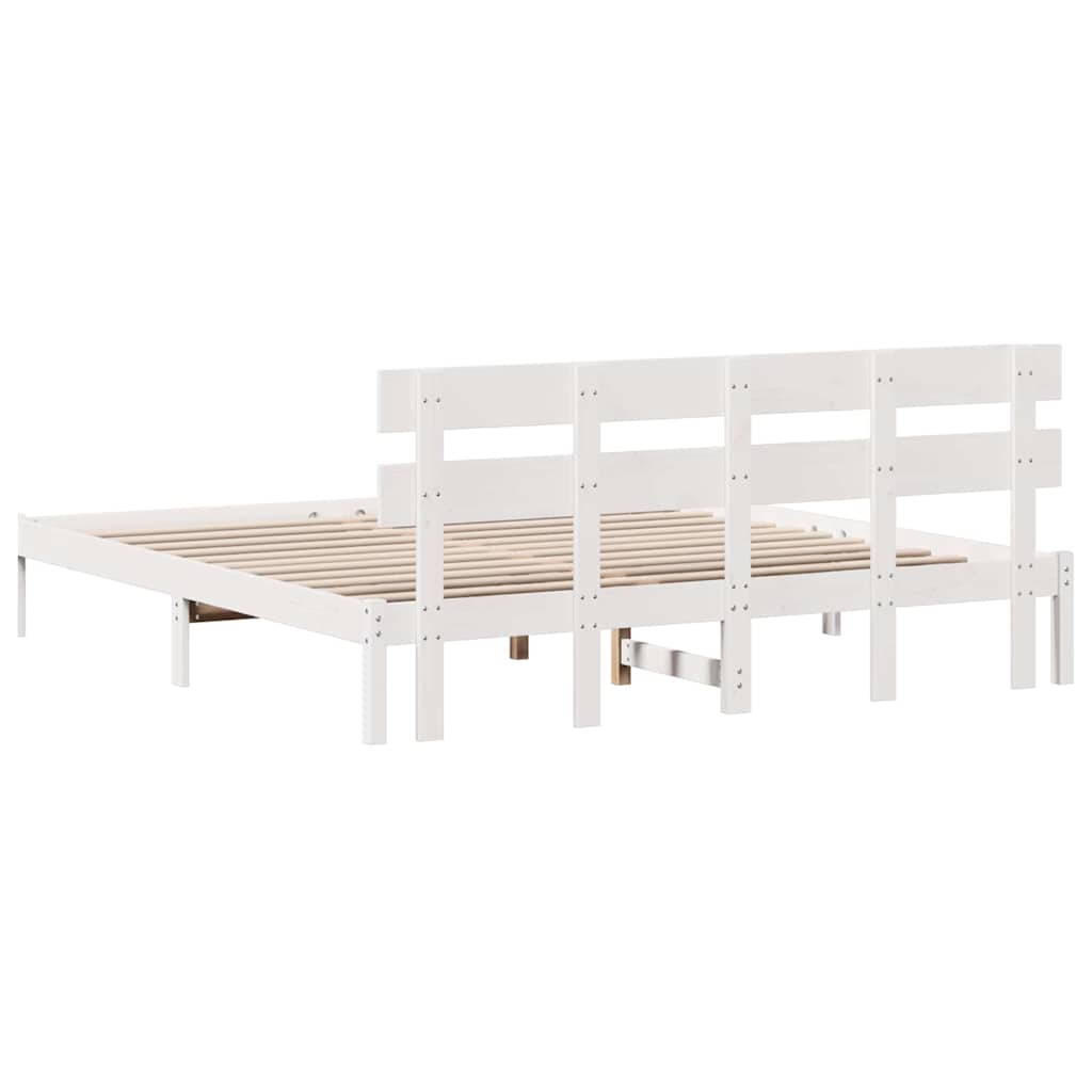 vidaXL Σκελετός Κρεβατιού Λευκό 180 x 200 cm Μασίφ ξύλο πεύκου