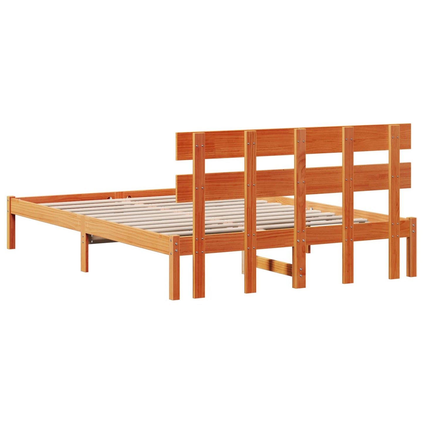 vidaXL Σκελετός Κρεβατιού Καφέ 160 x 200 cm Μασίφ ξύλο πεύκου