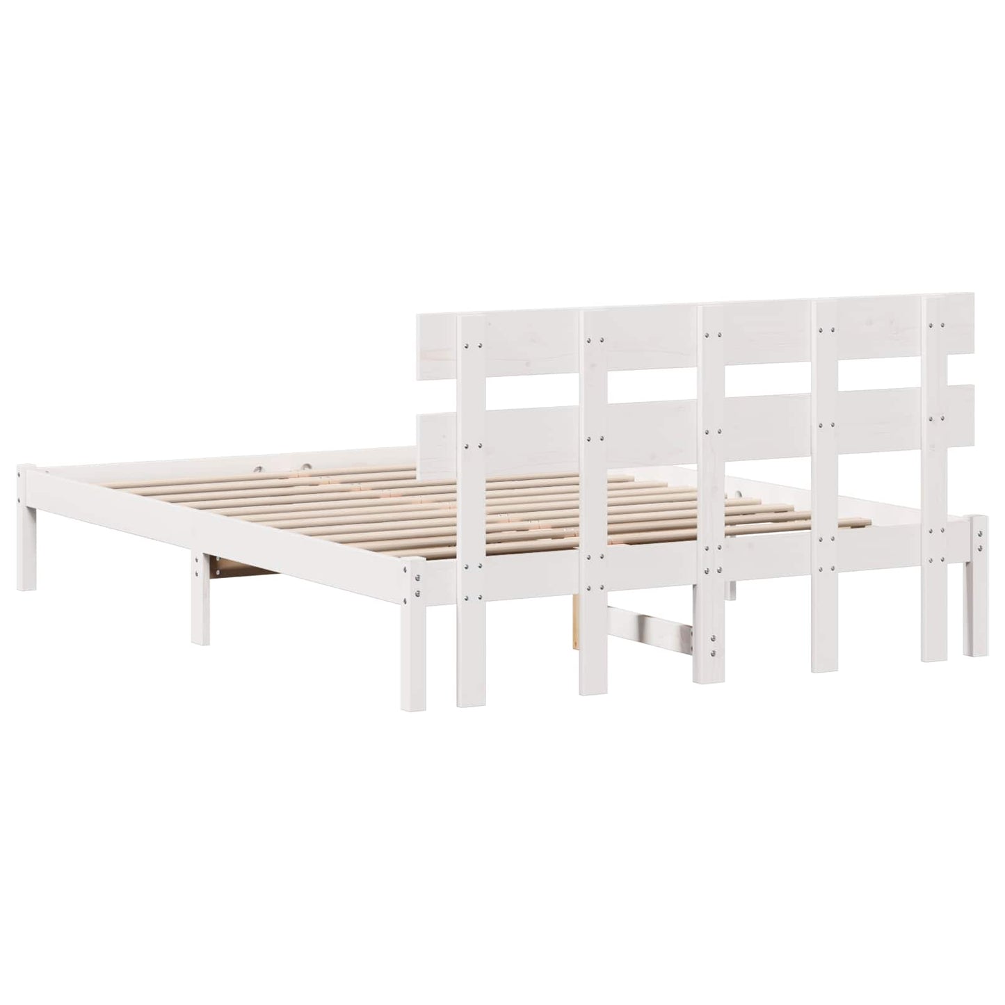 vidaXL Σκελετός Κρεβατιού Λευκό 150 x 200 cm Μασίφ ξύλο πεύκου