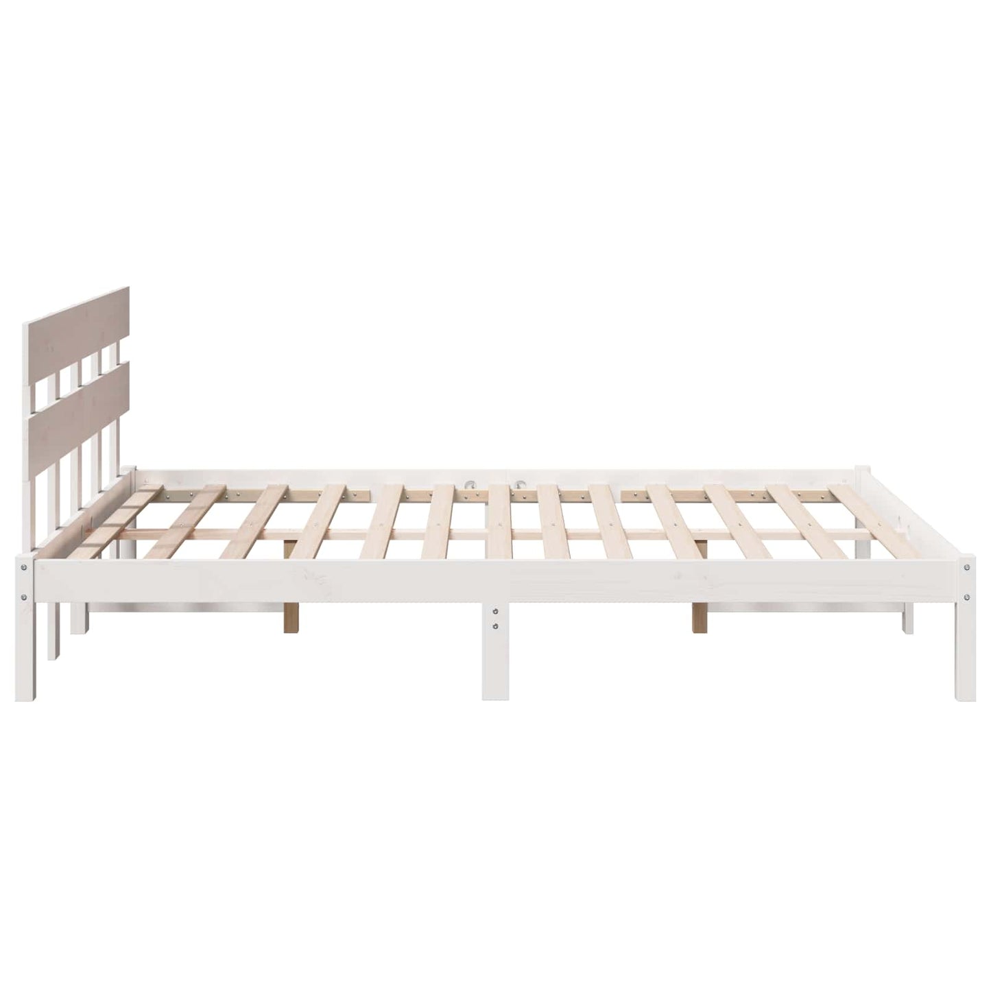 vidaXL Σκελετός Κρεβατιού Λευκό 150 x 200 cm Μασίφ ξύλο πεύκου