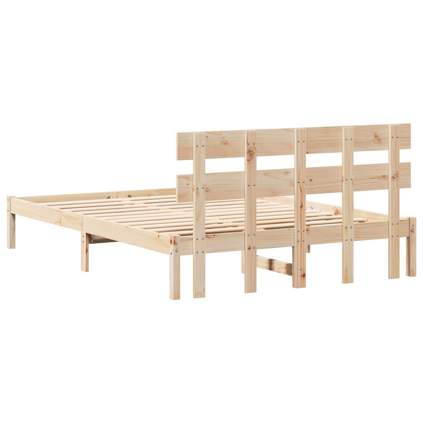 vidaXL Σκελετός Κρεβατιού Καφέ 140 x 200 cm Μασίφ ξύλο πεύκου