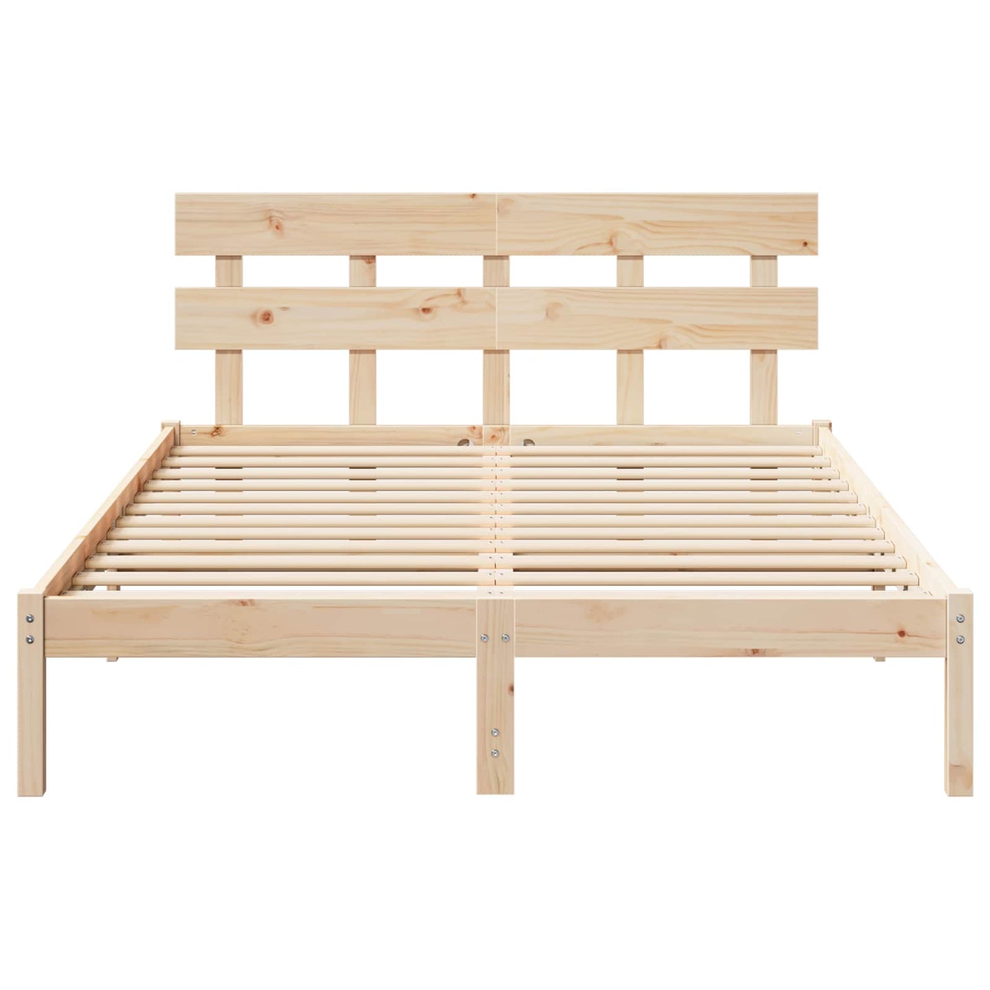vidaXL Σκελετός Κρεβατιού Καφέ 140 x 200 cm Μασίφ ξύλο πεύκου
