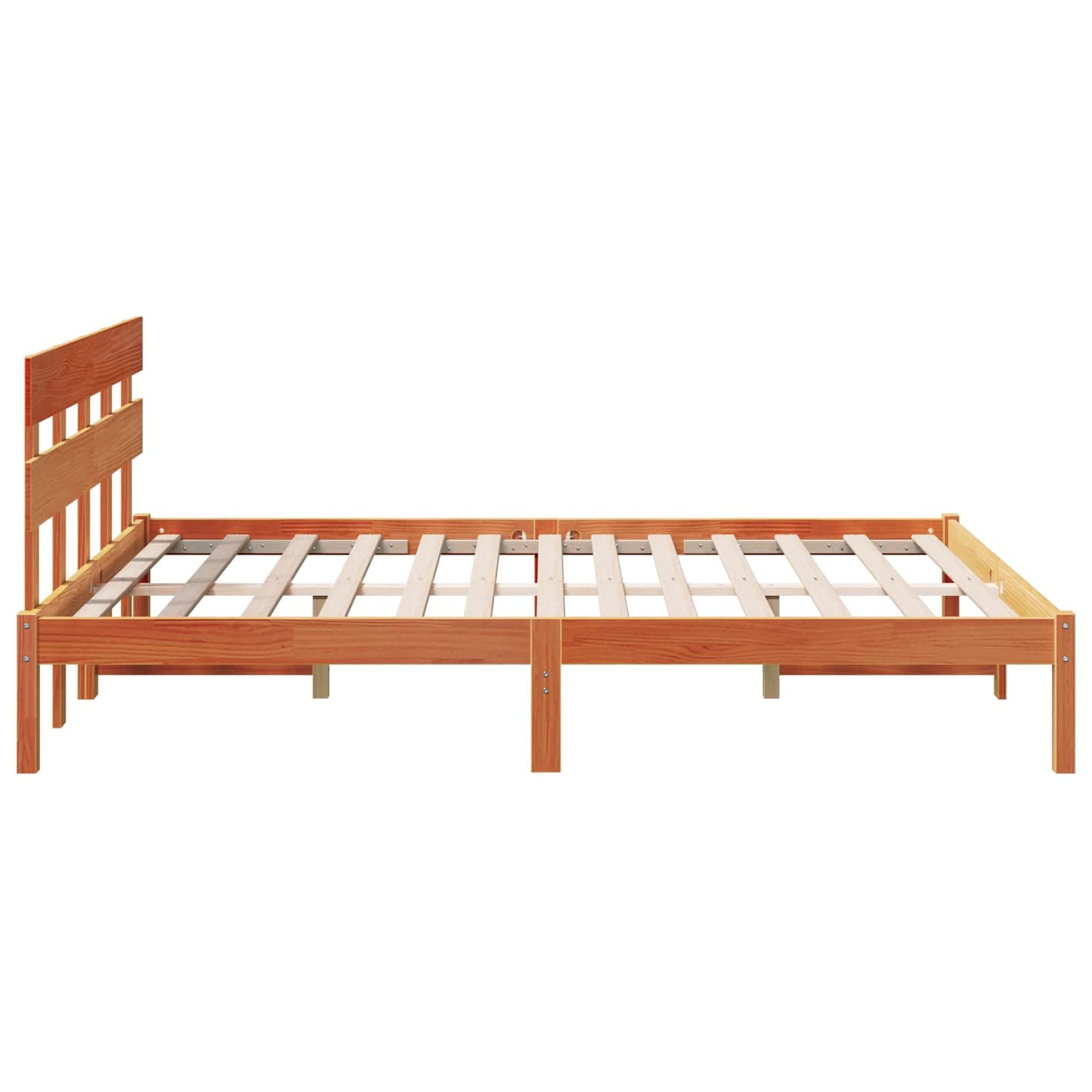 vidaXL Σκελετός Κρεβατιού Καφέ 140 x 200 cm Μασίφ ξύλο πεύκου