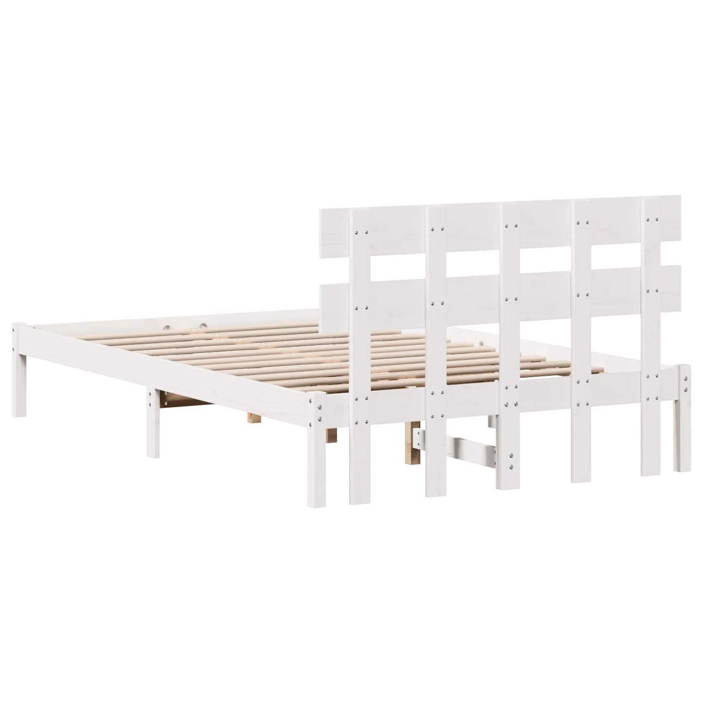 vidaXL Σκελετός Κρεβατιού Λευκό 120 x 200 cm Μασίφ ξύλο πεύκου