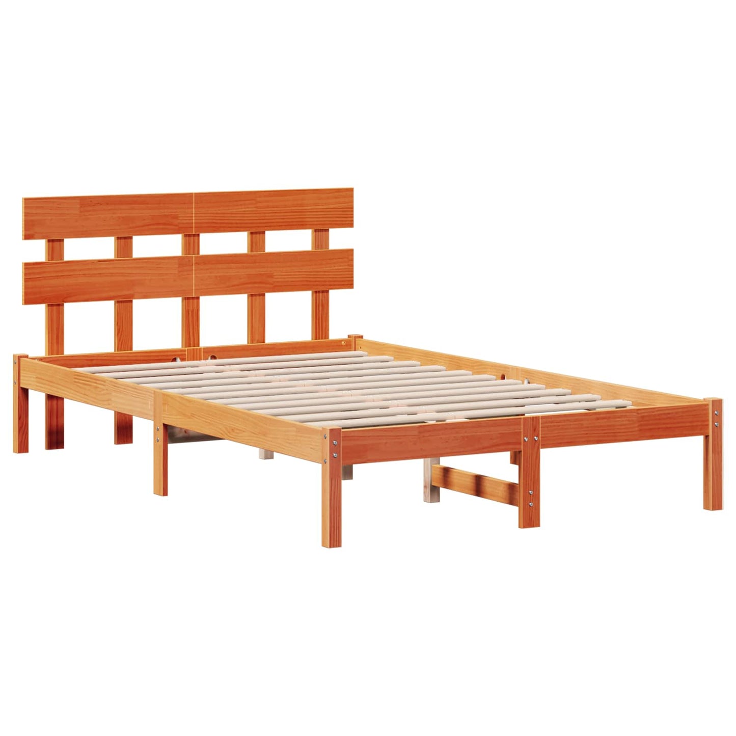 vidaXL Σκελετός Κρεβατιού Καφέ 120 x 200 cm Μασίφ ξύλο πεύκου
