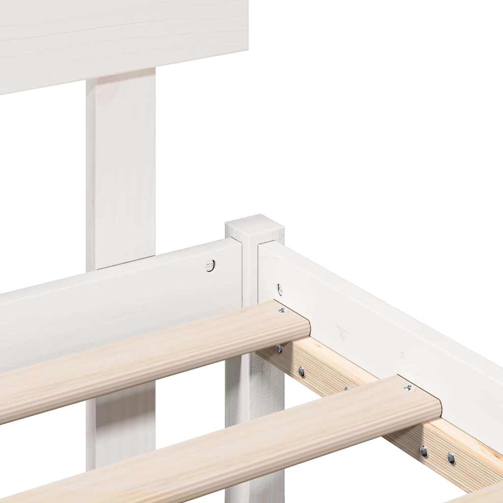 vidaXL Σκελετός Κρεβατιού Λευκό 120 x 190 cm Μασίφ ξύλο πεύκου