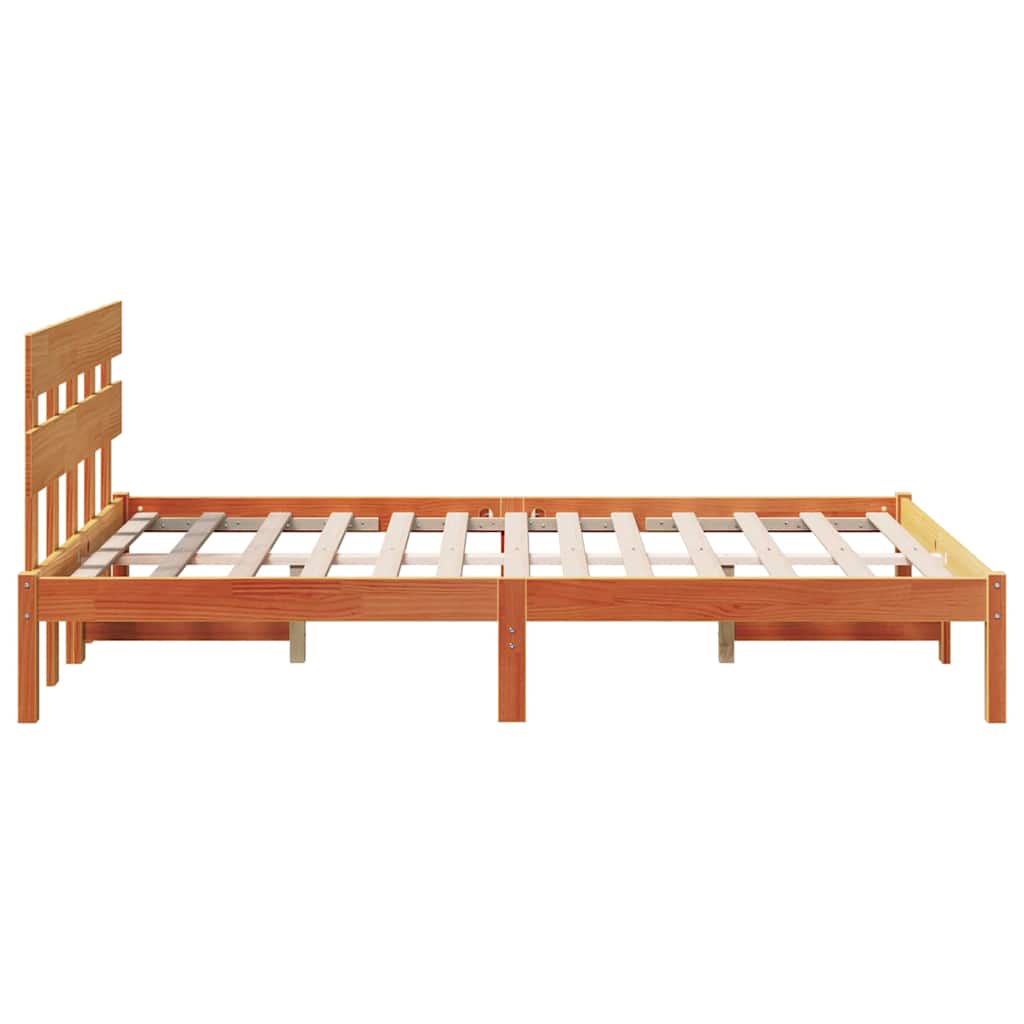vidaXL Σκελετός Κρεβατιού Καφέ 120 x 190 cm Μασίφ ξύλο πεύκου