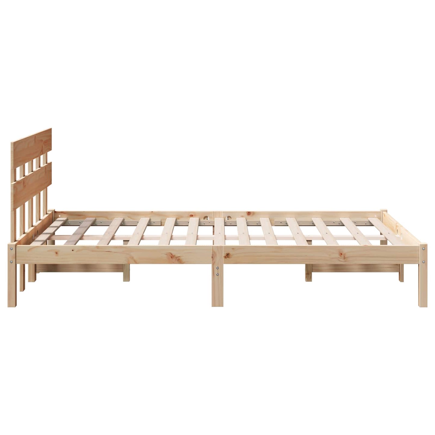 vidaXL Σκελετός Κρεβατιού Καφέ 135 x 190 cm Μασίφ ξύλο πεύκου