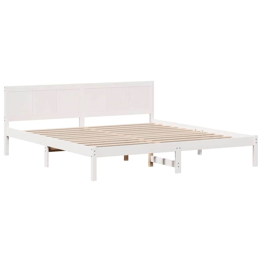 vidaXL Σκελετός Κρεβατιού Λευκό 200 x 200 cm Μασίφ ξύλο πεύκου