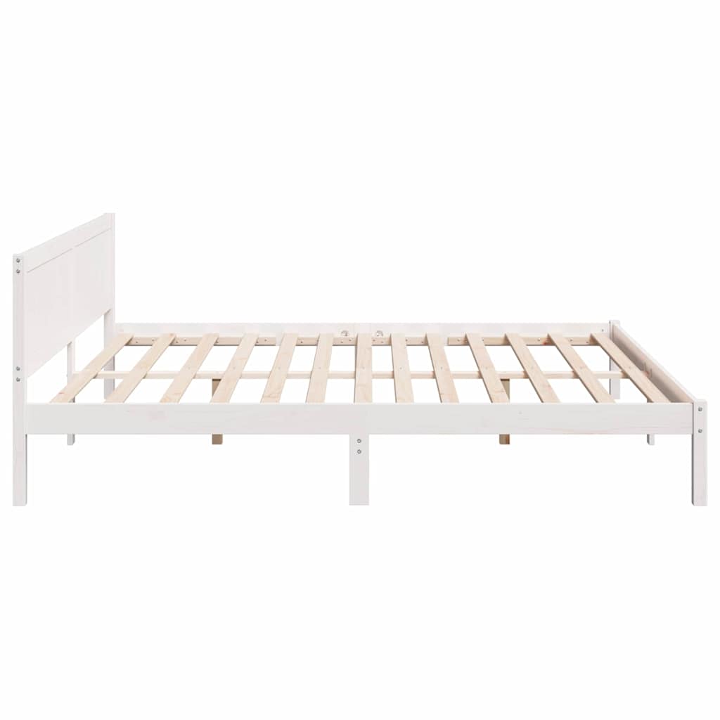 vidaXL Σκελετός Κρεβατιού Λευκό 200 x 200 cm Μασίφ ξύλο πεύκου