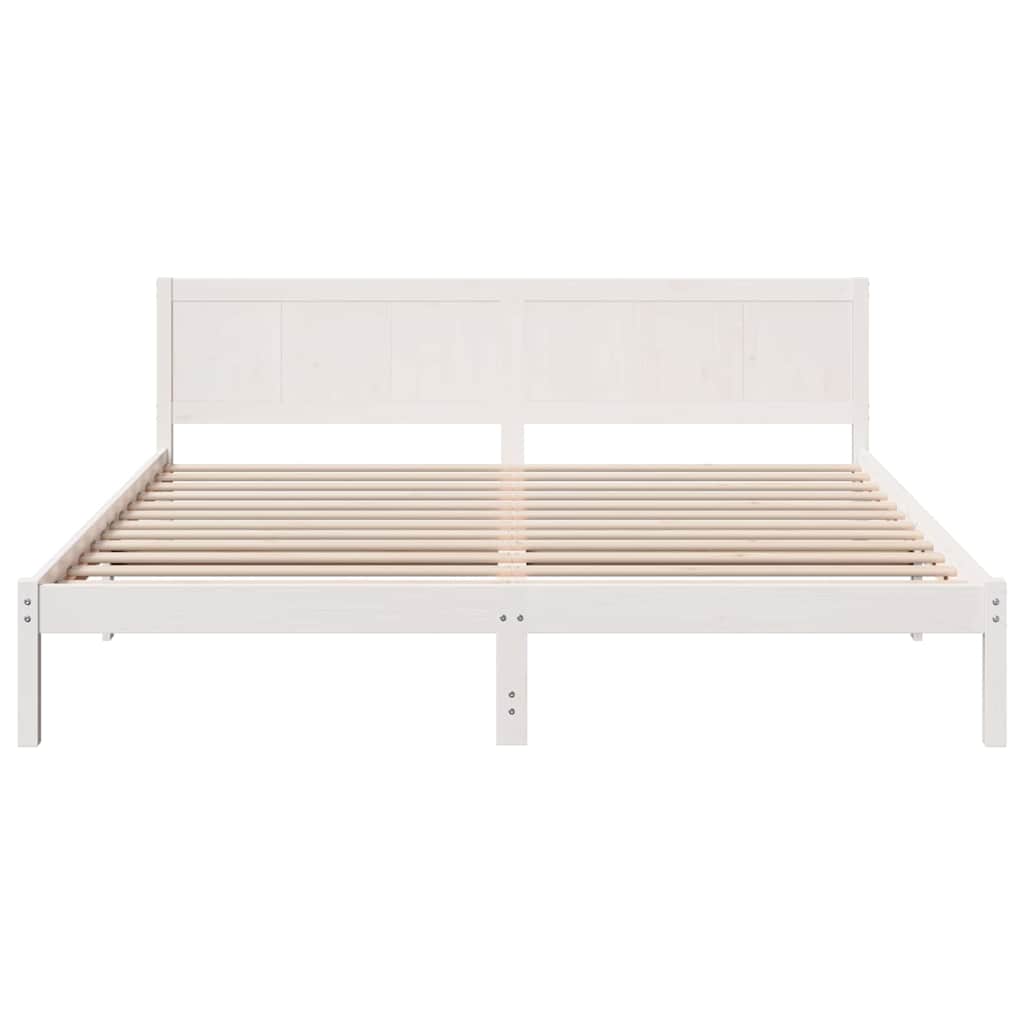 vidaXL Σκελετός Κρεβατιού Λευκό 180 x 200 cm Μασίφ ξύλο πεύκου