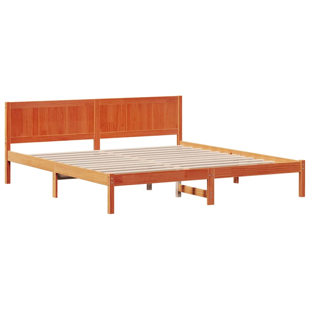 vidaXL Σκελετός Κρεβατιού Καφέ 180 x 200 cm Μασίφ ξύλο πεύκου