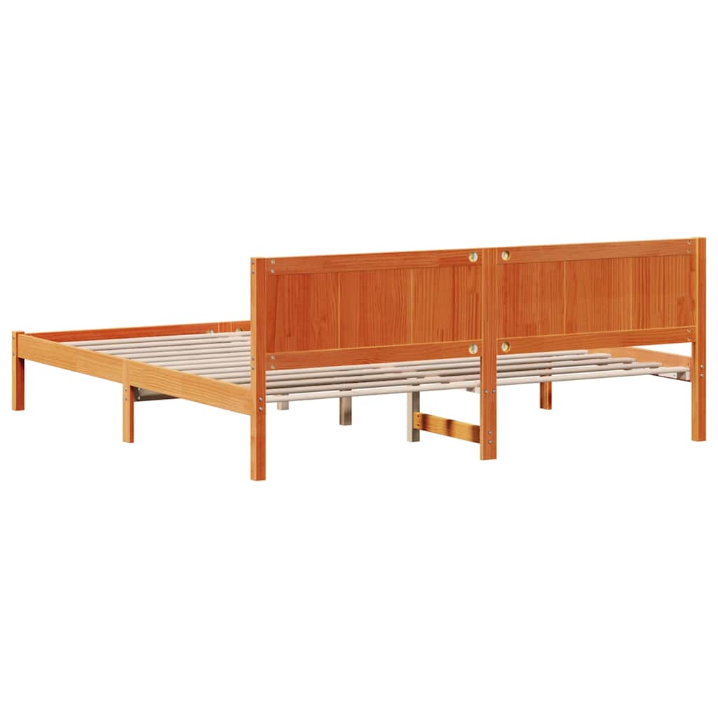 vidaXL Σκελετός Κρεβατιού Καφέ 180 x 200 cm Μασίφ ξύλο πεύκου