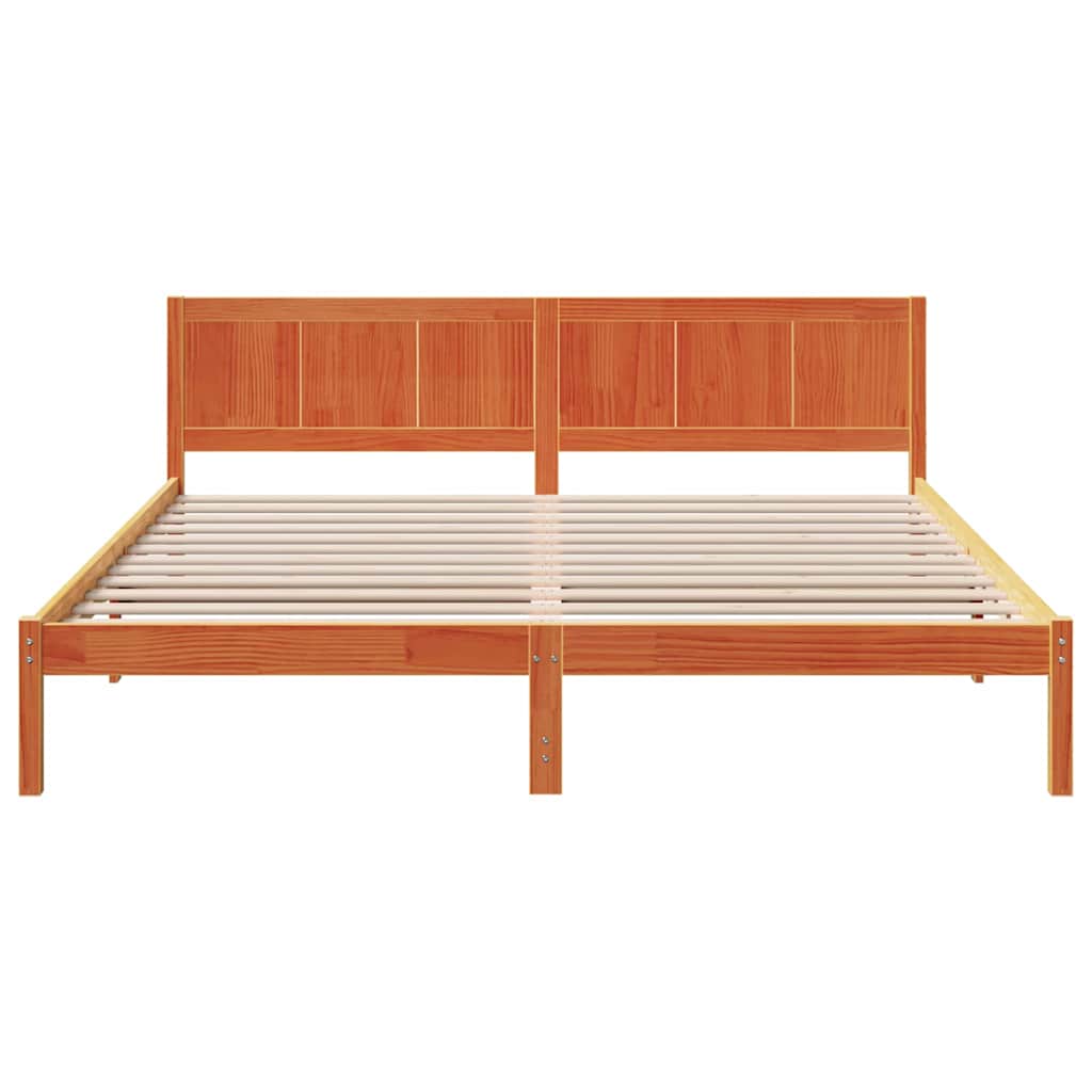 vidaXL Σκελετός Κρεβατιού Καφέ 180 x 200 cm Μασίφ ξύλο πεύκου