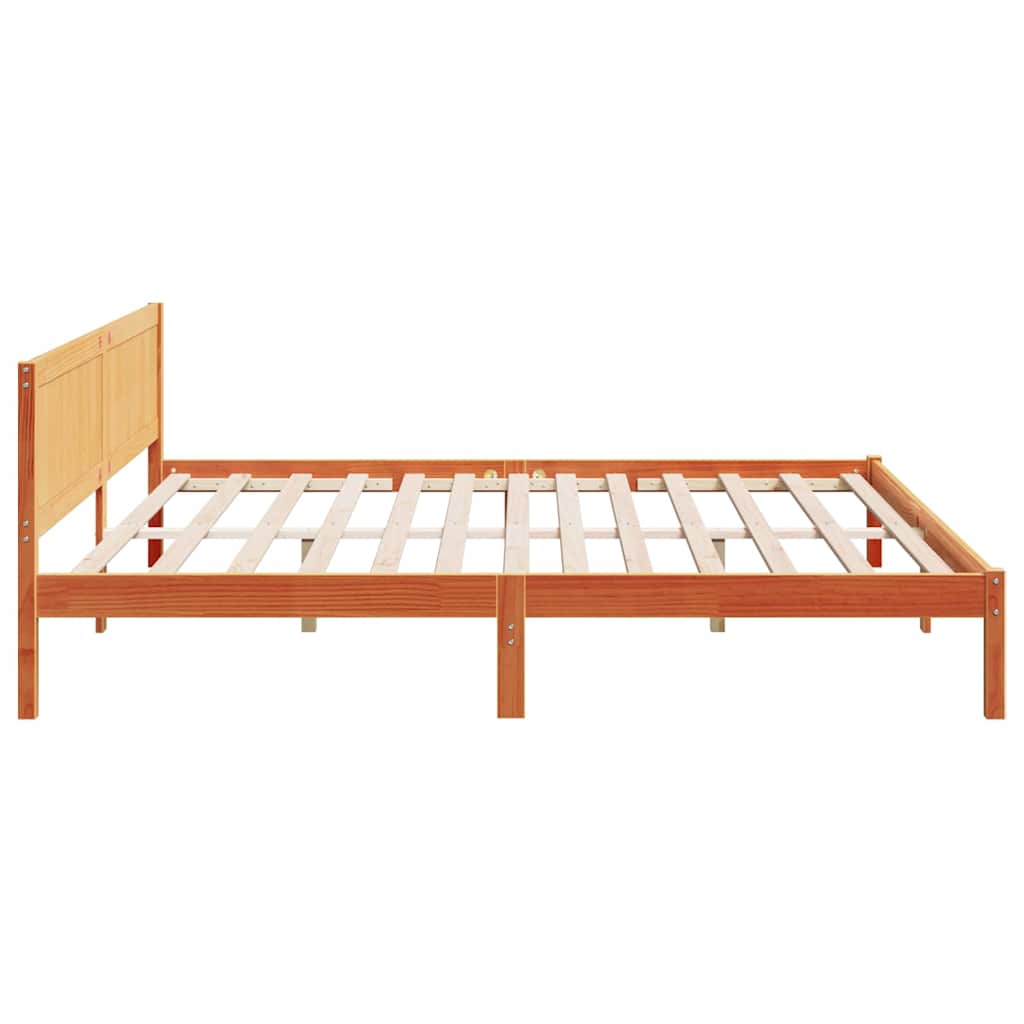 vidaXL Σκελετός Κρεβατιού Καφέ 180 x 200 cm Μασίφ ξύλο πεύκου