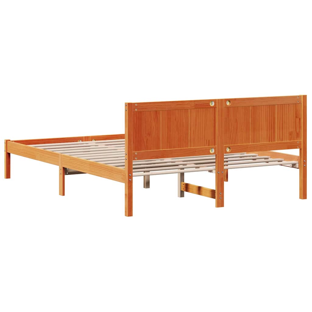 vidaXL Σκελετός Κρεβατιού Καφέ 160 x 200 cm Μασίφ ξύλο πεύκου