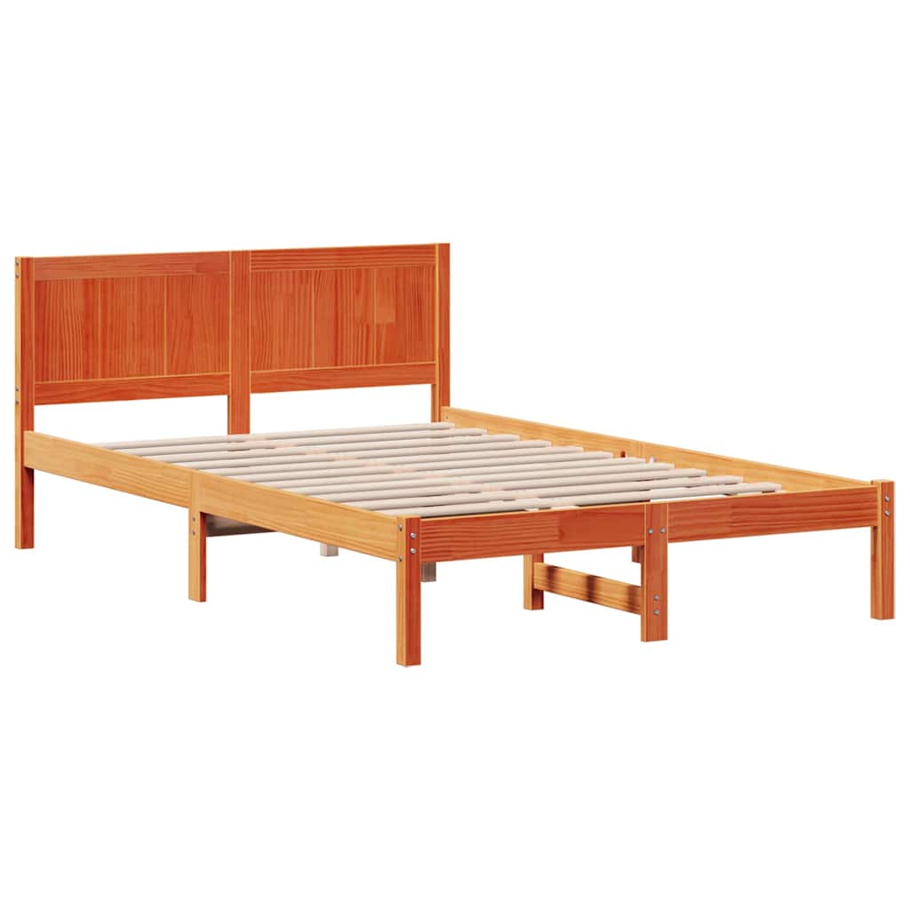 vidaXL Σκελετός Κρεβατιού Καφέ 120 x 200 cm Μασίφ ξύλο πεύκου