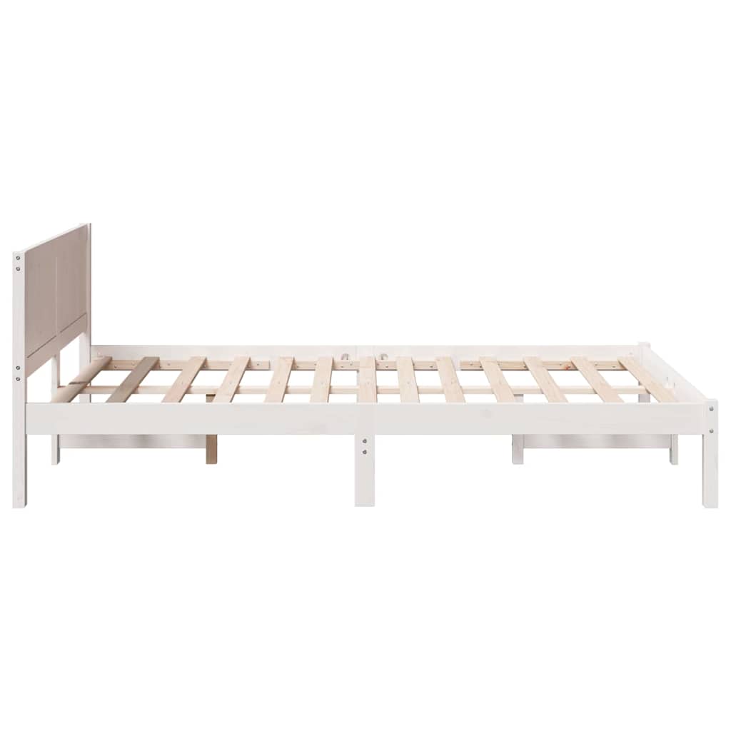vidaXL Σκελετός Κρεβατιού Λευκό 140 x 190 cm Μασίφ ξύλο πεύκου