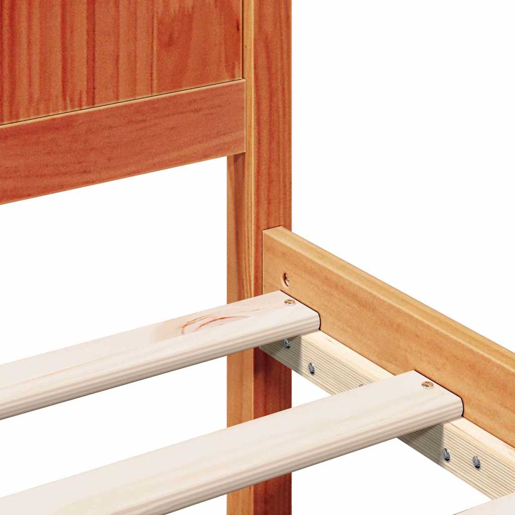 vidaXL Σκελετός Κρεβατιού Καφέ 140 x 190 cm Μασίφ ξύλο πεύκου