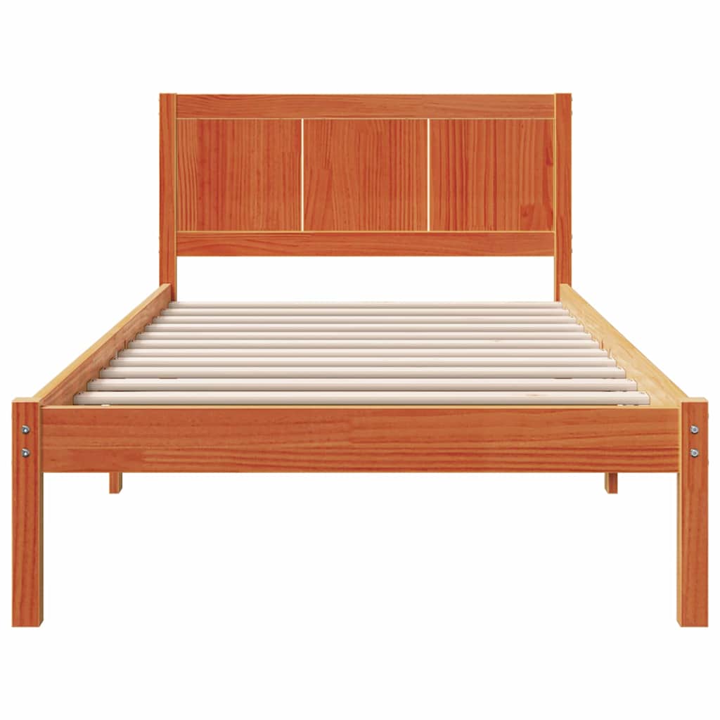 vidaXL Σκελετός Κρεβατιού Καφέ 80 x 200 cm Μασίφ ξύλο πεύκου