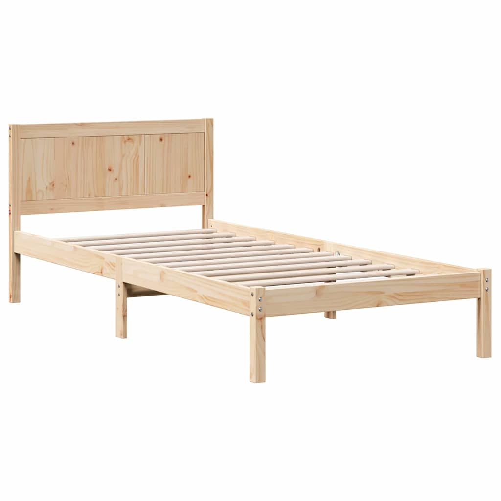 vidaXL Σκελετός Κρεβατιού Καφέ 100 x 200 cm Μασίφ ξύλο πεύκου