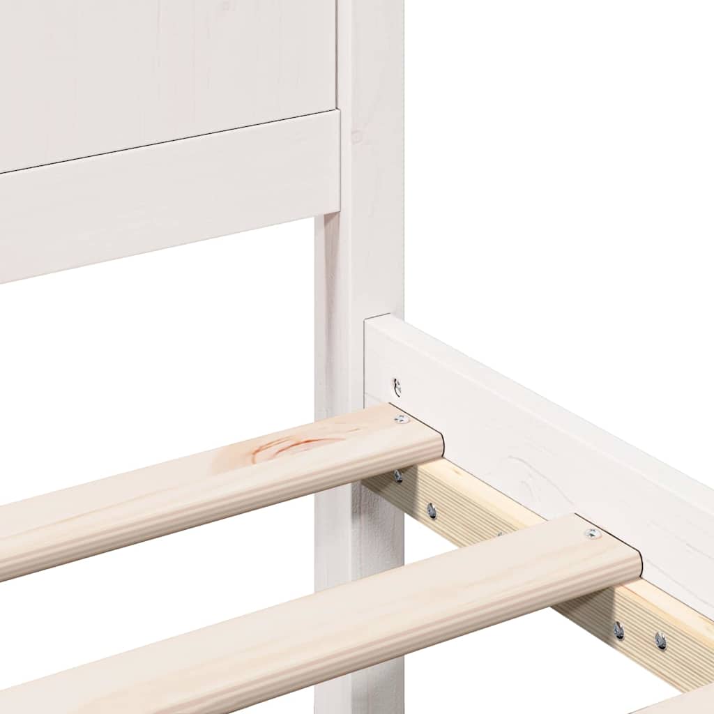 vidaXL Σκελετός Κρεβατιού Λευκό 90 x 190 cm Μασίφ ξύλο πεύκου