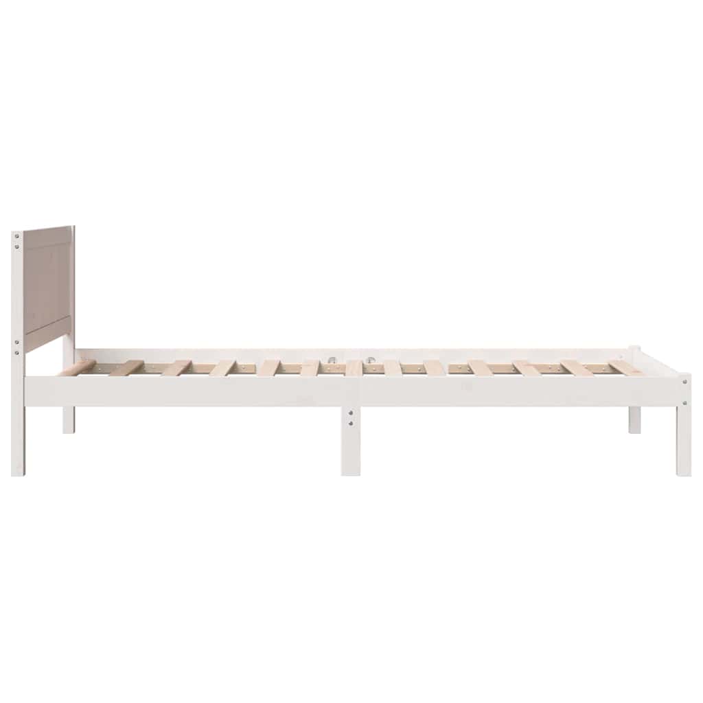 vidaXL Σκελετός Κρεβατιού Λευκό 90 x 190 cm Μασίφ ξύλο πεύκου