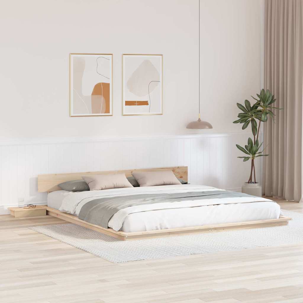 vidaXL Σκελετός Κρεβατιού Καφέ 200 x 200 cm ξύλο