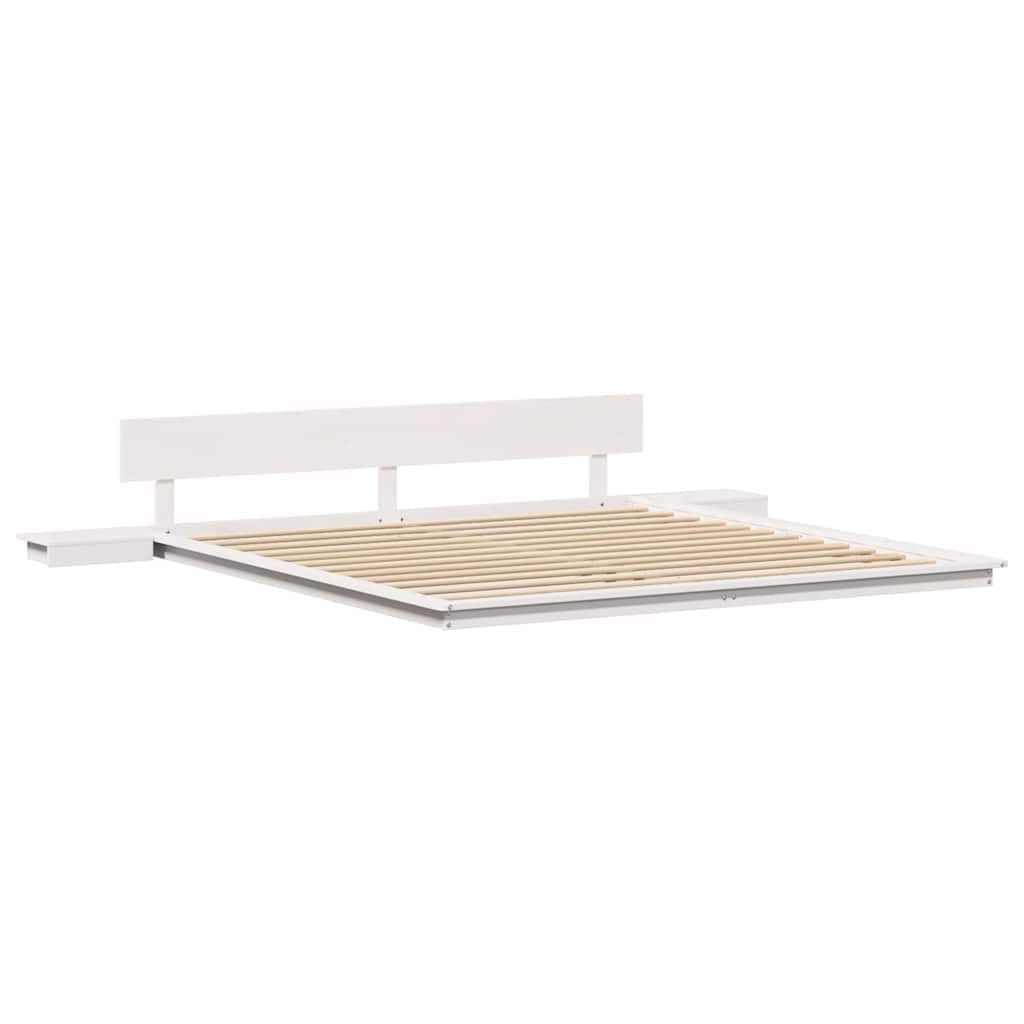vidaXL Σκελετός Κρεβατιού Λευκό 200 x 200 cm ξύλο